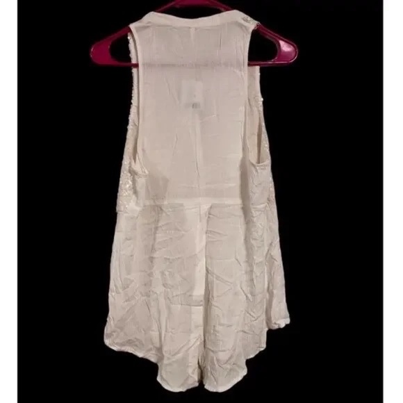 Free People Cream Sequin Tank Top - Picture 5 of 7